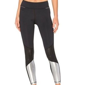 ALALA Blocked Tight Brush Stroke & Silver Size S Black Women's Legging